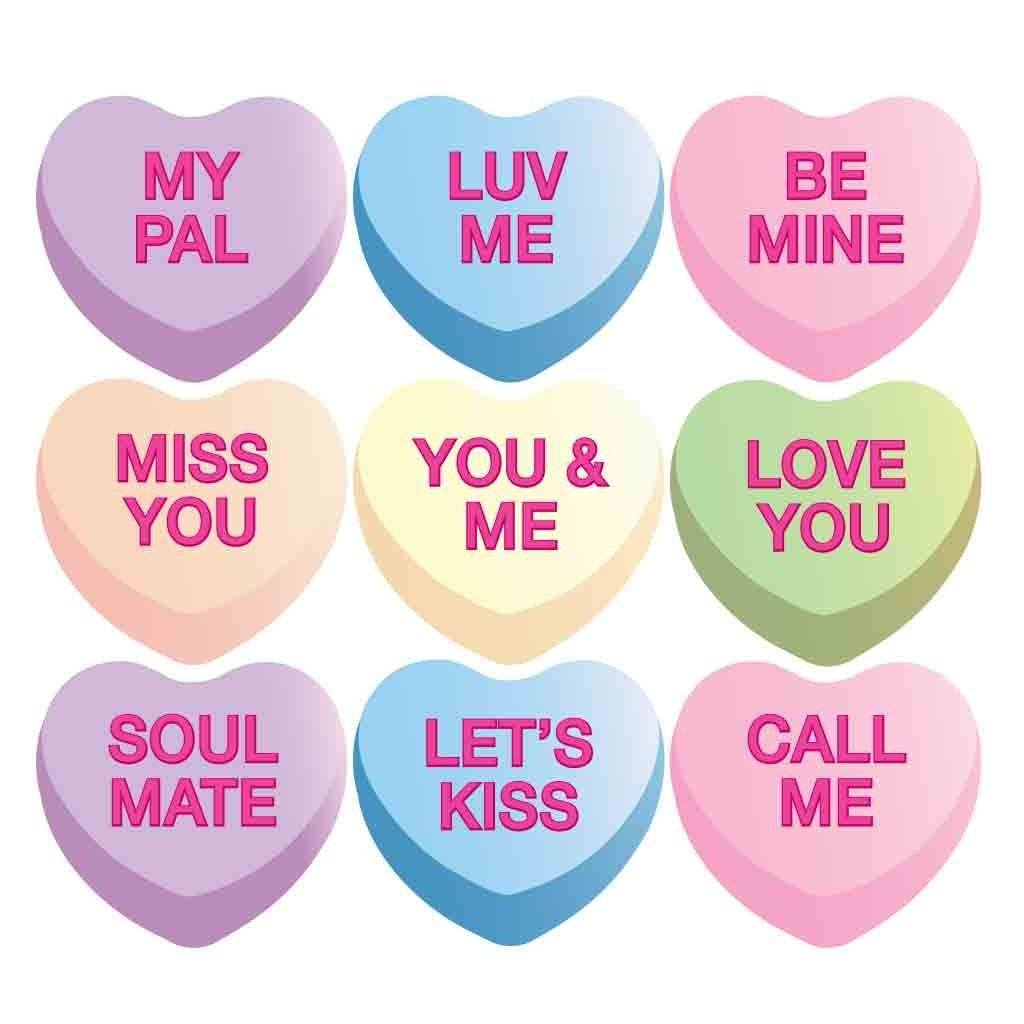 Valentine's Hanging Candy Hearts 18 Pack Hanging Decorations