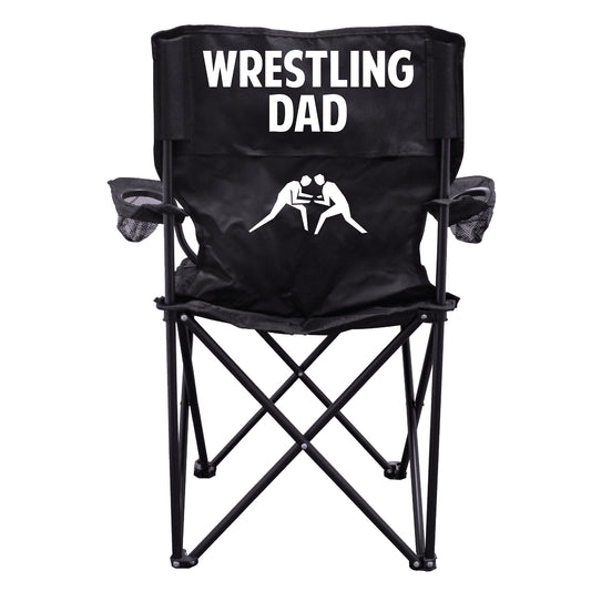 Wrestling Dad Black Folding Camping Chair