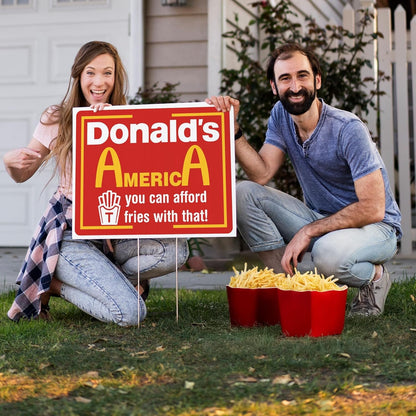 You Can Afford Fries With That, Trump 2024 Yard Sign, 18x24 in, Double Sided - Includes 2 Stakes (Copy) (Copy)