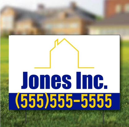 12"x18" Custom Contractor Yard Signs