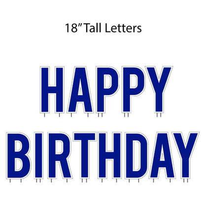 18" Bebas Solid Color Happy Birthday Yard Letters - 13 pc set