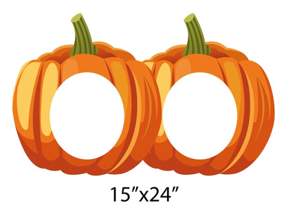 photo stand in pumpkins