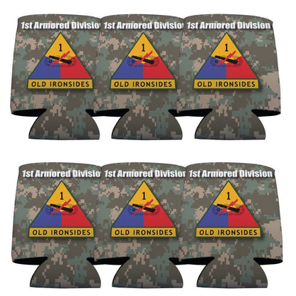 Military 1st Armored Division Can Cooler Set of 6 - 6 Designs - FREE SHIPPING