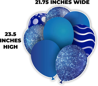 23.5" Blue Balloon Bouquets EZ Filler Yard Cards Set