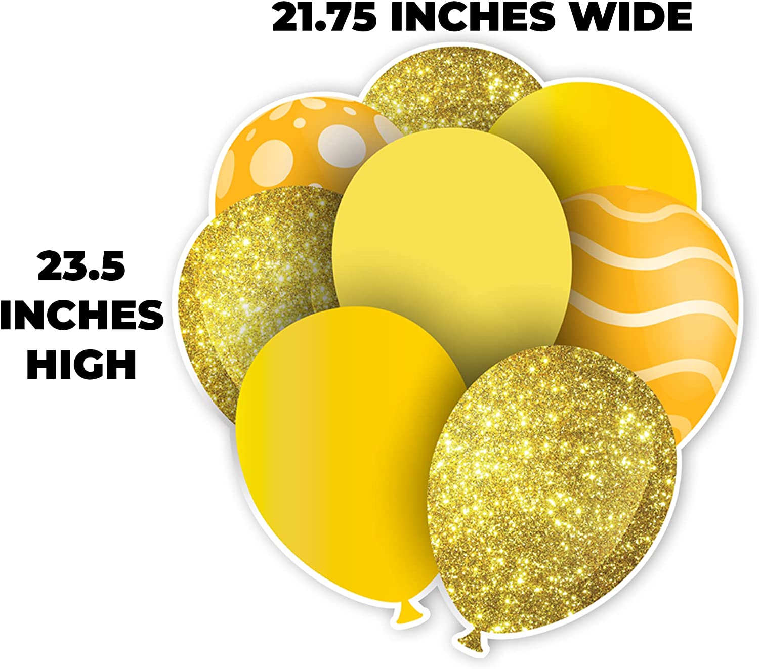 23.5" Medium Yellow Balloon Bouquets EZ Filler Yard Cards Set