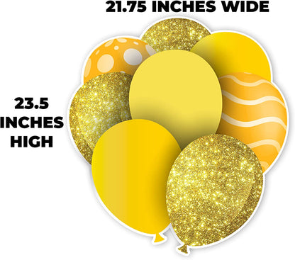 23.5" Medium Yellow Balloon Bouquets EZ Filler Yard Cards Set