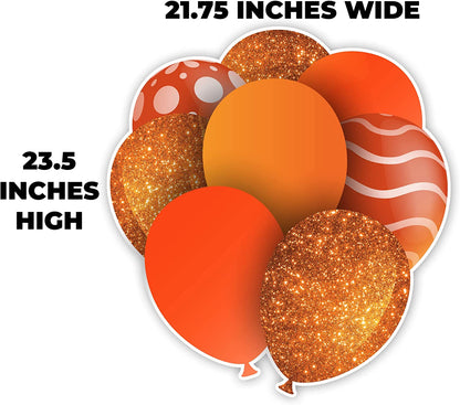 23.5" Orange Balloon Bouquets EZ Filler Yard Cards Set