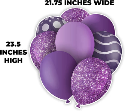 23.5" Purple Balloon Bouquets EZ Filler Yard Cards Set