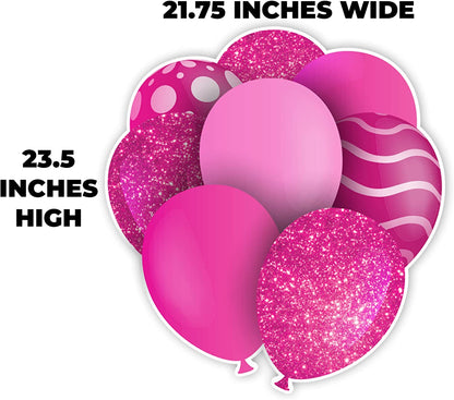 23.5" Rhodamine Red Balloon Bouquets EZ Filler Yard Cards Set