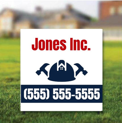 2'x2' Custom Contractor Yard Signs