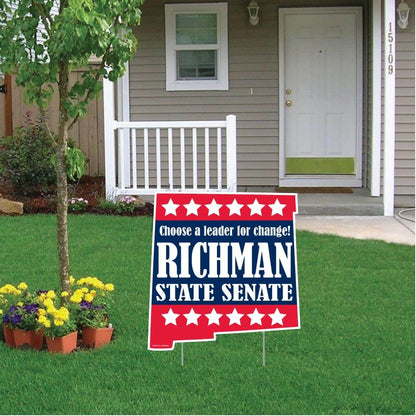 2'x2' Custom State Shaped Yard Signs