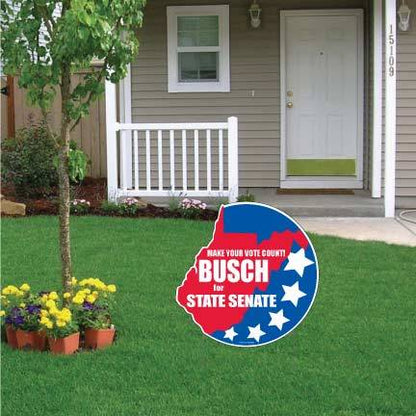 2'x2' Custom State Shaped Yard Signs