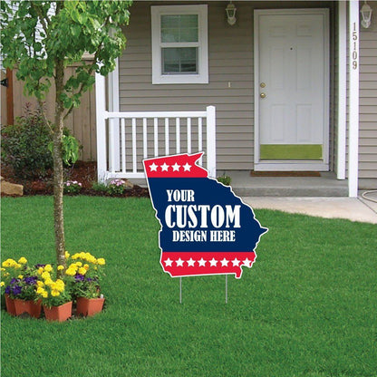 2'x2' Custom State Shaped Yard Signs