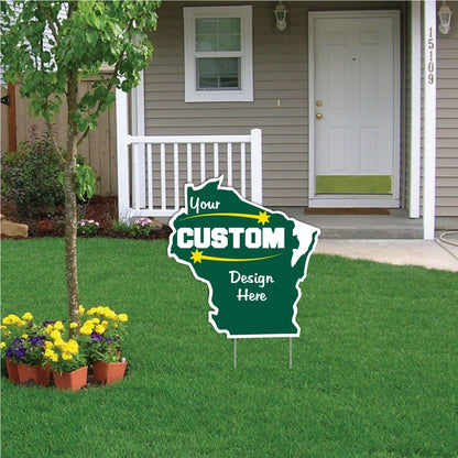 2'x2' Custom State Shaped Yard Signs