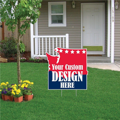 2'x2' Custom State Shaped Yard Signs