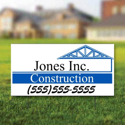 2'x4' Custom Contractor Yard Signs