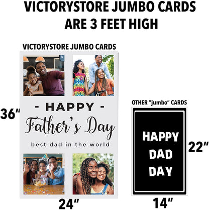 3' Custom 4 Photo Father's Day Card