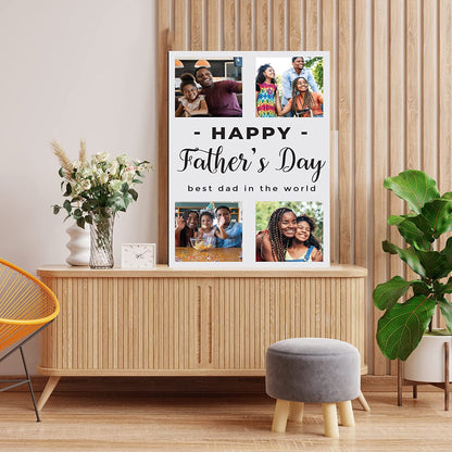 3' Custom 4 Photo Father's Day Card