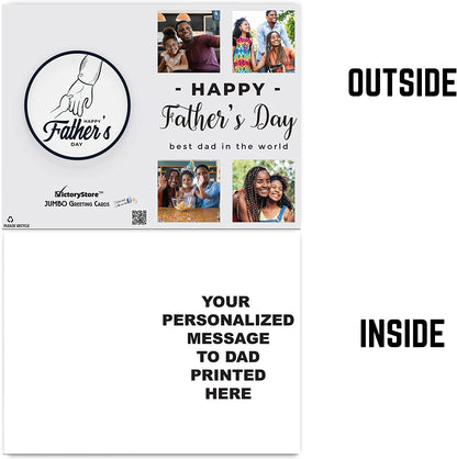 3' Custom 4 Photo Father's Day Card