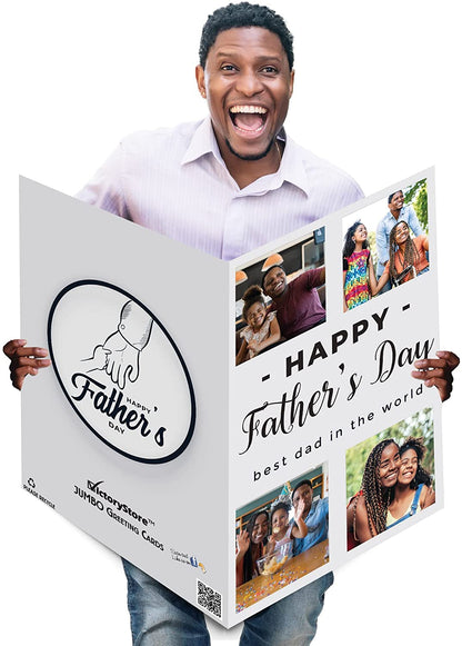 3' Custom 4 Photo Father's Day Card