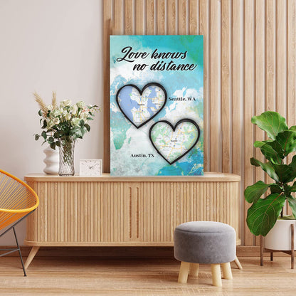 3' Custom Jumbo Love Knows No Distance Wedding Greeting Card