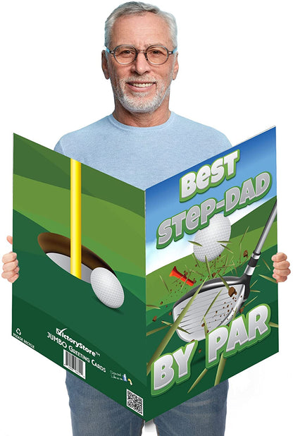 3' Jumbo Best Step-Dad By Par Step-Father's Day Card