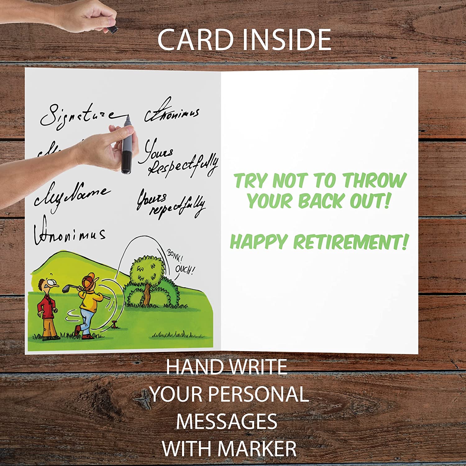 3' Jumbo Golfers Retirement Card