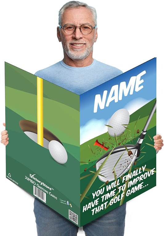 3' Jumbo Golfers Retirement Card