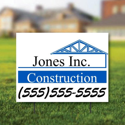 3'x4' Custom Contractor Yard Signs