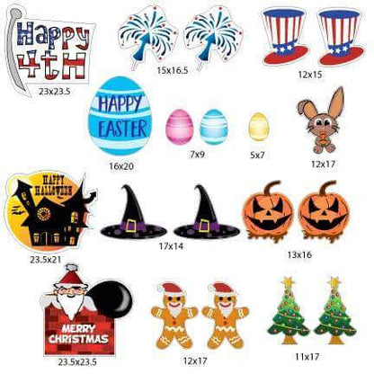 4 Holiday Package Yard Sign Decorations