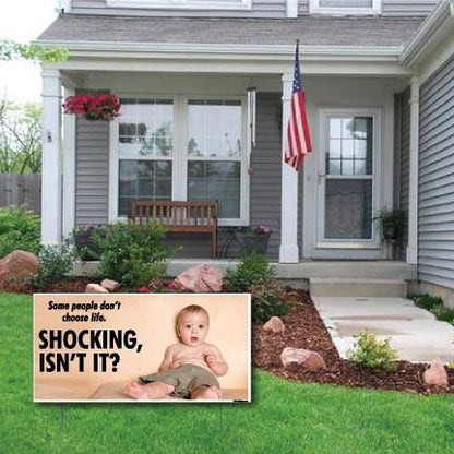 Shocking, isn't it! - ProLife 2-Pack 12"x24" Corrugated Plastic Yard Signs - FREE SHIPPING