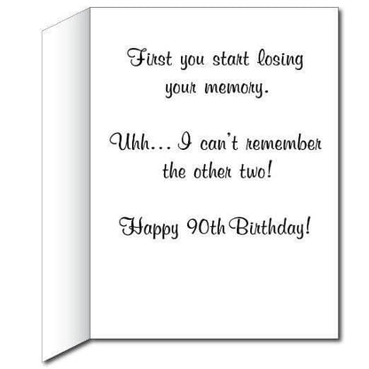 3' Stock Design Giant 90th Birthday Card with Envelope - Forgetful Cats