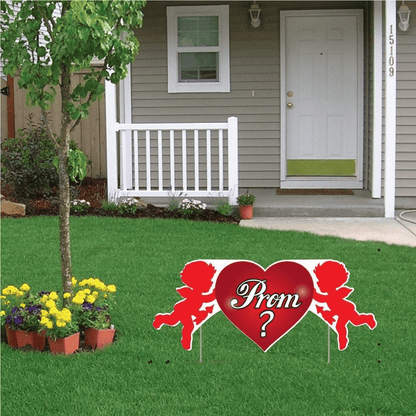 Promposal - Yard Decoration - Prom? Cupid 2' x 4' Yard Sign - FREE SHIPPING