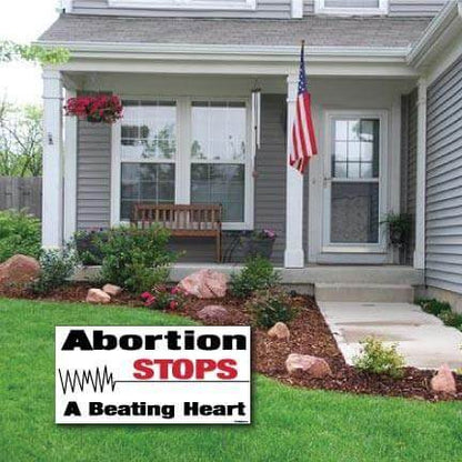 Abortion Stops a Beating Heart - ProLife 2-Pack 12"x24" Yard Sign - FREE SHIPPING