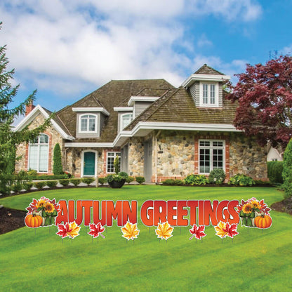 Autumn Greetings yard card set