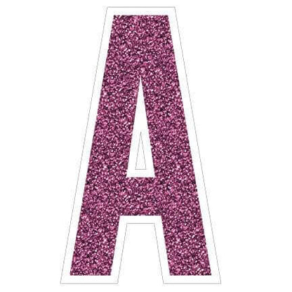 pink glitter vowel letter yard signs