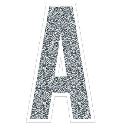 silver glitter vowel letter yard signs