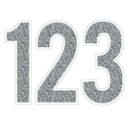 Silver glitter yard sign number set