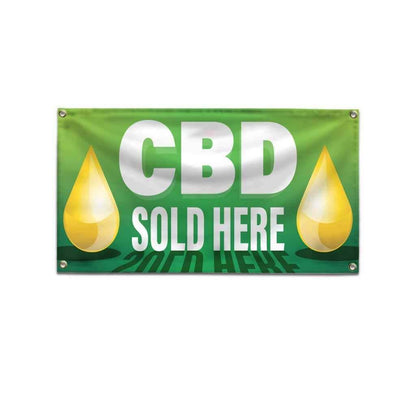 CBD Sold Here Banner & Sign Set - FREE SHIPPING