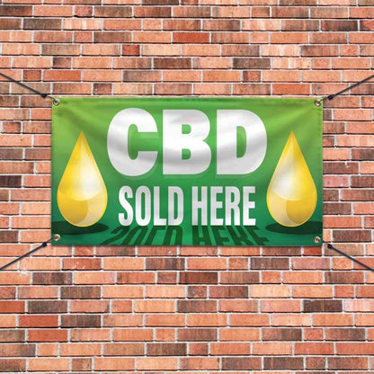 CBD Sold Here Banner & Sign Set - FREE SHIPPING