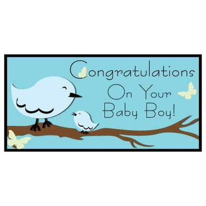 Gender Reveal Banner - Congratulations On Your Baby Boy Vinyl Banner