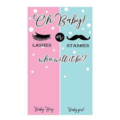 Gender Reveal Lashes or Stashes 3'x5' Door Banner