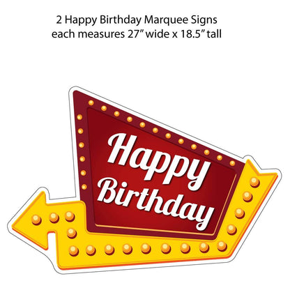 marquee happy birthday yard sign