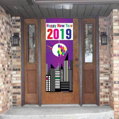 Happy New Year Waterproof Vinyl Door Banner