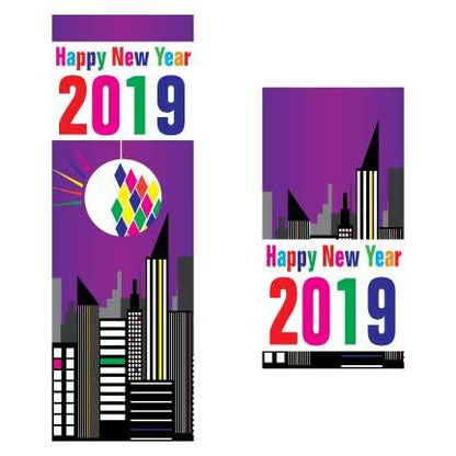 Happy New Year Waterproof Vinyl Door Banner