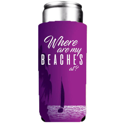 bachelorette party custom slim koozies for beach parties