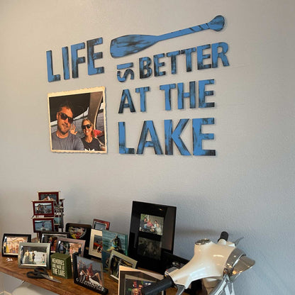 Life is Better on the Lake w/Custom Photo Decorative Wall Art