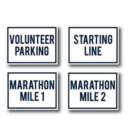 Marathon Race Yard SignPackage Navy Blue