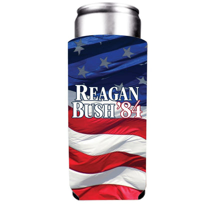 reagan bush 1984 slim koozie