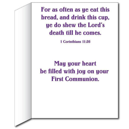 3' Stock Design Giant Communion Card - Purple Design w/Envelope